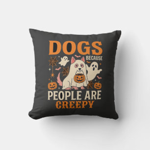 Honden Omdat Mensen Enge Halloween Geest Kussen