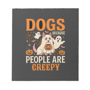 Honden Omdat Mensen Enge Halloween Geest Notitieblok