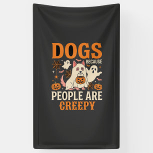Honden Omdat Mensen Enge Halloween Geest Spandoek