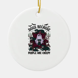 Honden Omdat Mensen Enge Haloween Geest Goth Keramisch Ornament