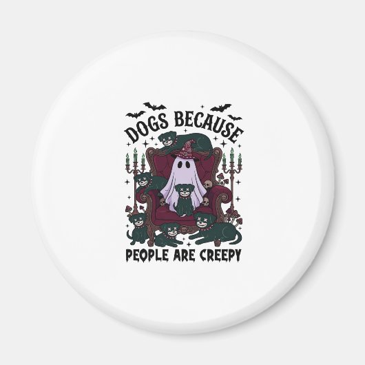 Honden Omdat Mensen Enge Haloween Geest Goth Magneet (Voorkant)