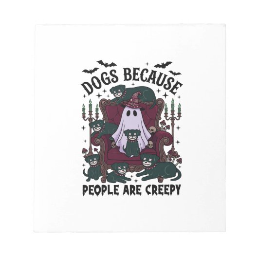 Honden Omdat Mensen Enge Haloween Geest Goth Notitieblok (Voorkant)