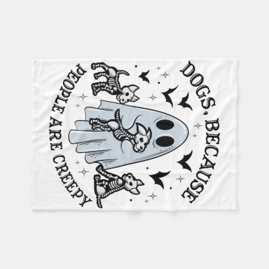 Honden omdat mensen griezelig grappig spook hallow fleece deken (Voorkant (Horizontaal))