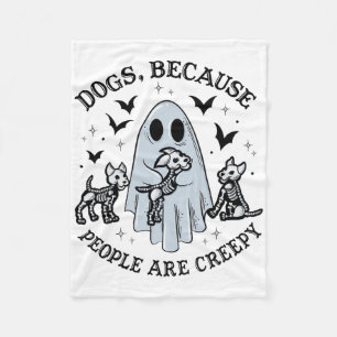 Honden omdat mensen griezelig grappig spook hallow fleece deken