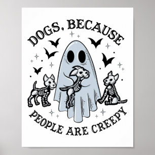 Honden omdat mensen griezelig grappig spook hallow poster