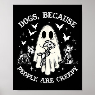 Honden omdat mensen griezelig grappig spook hallow poster