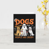 Honden omdat mensen griezelig grappige Halloween-h Kaart (Gele Bloem)