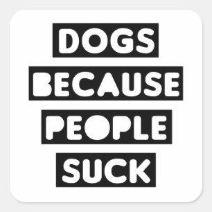 Honden omdat mensen oplikken vierkante sticker