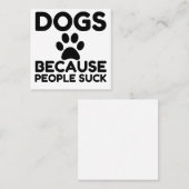 Honden omdat mensen oplikken vierkante visitekaartje (Voorkant / Achterkant)