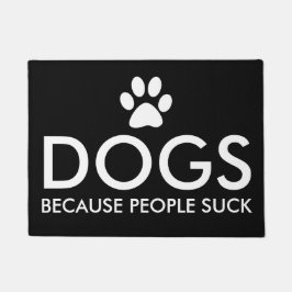 Honden omdat mensen pokken afdrukken deurmat