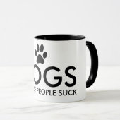 Honden omdat mensen pokken afdrukken mok (Voorkant rechts)