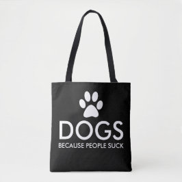 Honden omdat mensen pokken afdrukken tote bag