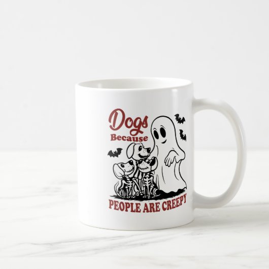 Honden omdat mensen zijn griezelig grappig hond sp koffiemok (Rechts)