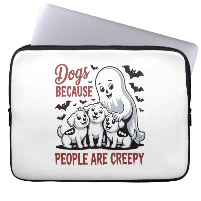 Honden omdat mensen zijn griezelig Halloween Laptop Sleeve (Voorkant)