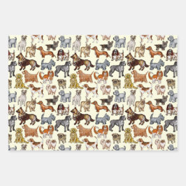 Honden ontwerp inpakpapier vel