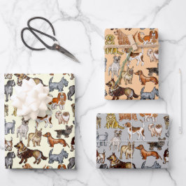 Honden ontwerp inpakpapier vel