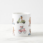 Honden op fietsen en scooters koffiemok (Center)