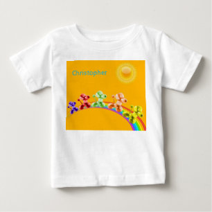 Honden op het baby t-shirt van de regenboog