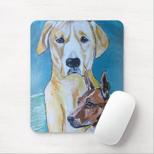 Honden op het Strand Schilderij van Alfred Fox Muismat