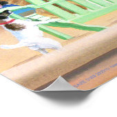 Honden op Rainbow Adirondack Stoelen op het strand Poster (Hoek)