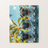 Honden op vakantie legpuzzel (Verticaal)