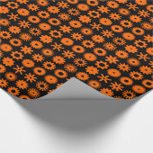 Honden - Oranje op zwart Cadeaupapier (Hoek)