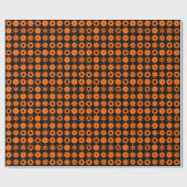 Honden - Oranje op zwart Cadeaupapier (Vlak)