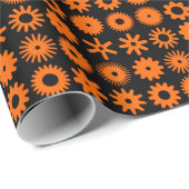 Honden - Oranje op zwart Cadeaupapier (Rol Hoek)