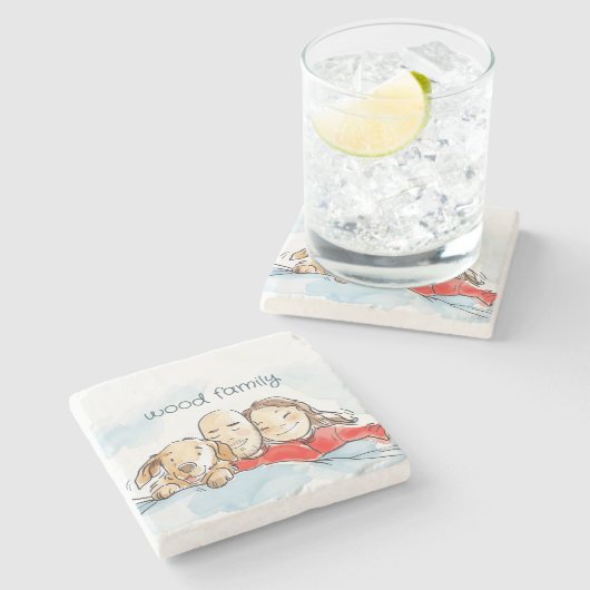 Honden Ouders Stenen Onderzetter (Zijkant)