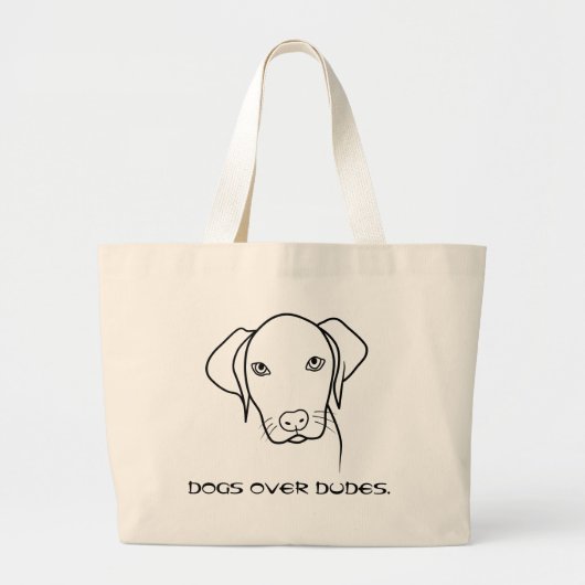 Honden over dudes Weimaraner Grote Tote Bag (Voorkant)
