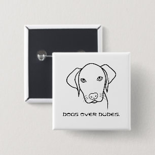 Honden over dudes Weimaraner Vierkante Button 5,1 Cm
