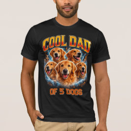 Honden Papa Portret Gepersonaliseerd Nummer Aangep T-shirt