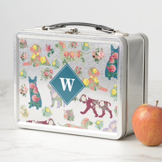 Honden Patroon en Waterverf bloemen monogram (In situ)