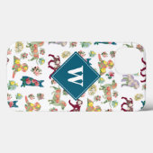 Honden Patroon en Waterverf bloemen monogram Case-Mate iPhone Case (Achterkant (horizontaal))