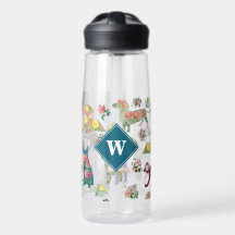 Honden Patroon &  Flowers Monogram