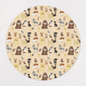 honden patroon. labels (Design 1)