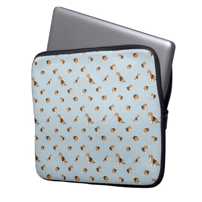 Honden patroon laptop sleeve (Voorkant Links)