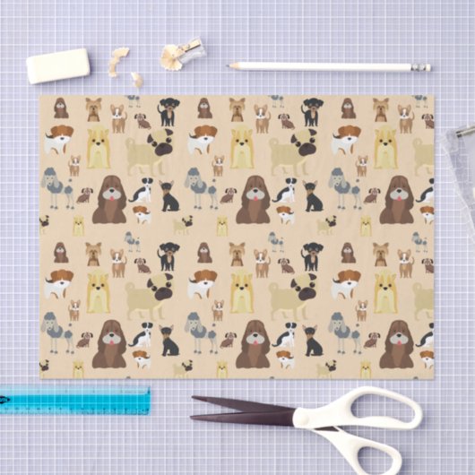 honden patroon tissuepapier (Craft)
