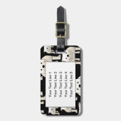 Honden Patroon. Witte Bulldogs op Black. Bagagelabel (Voorkant verticaal)