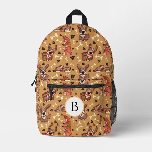 HONDEN PATROONPOOTPRINTS EN HONDEN BOTTEN PATROONN BEDRUKTE RUGZAK (Voorkant)