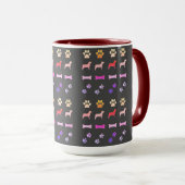 Honden, Paw Prints en Dog Botten Koffie Mok (Voorkant rechts)
