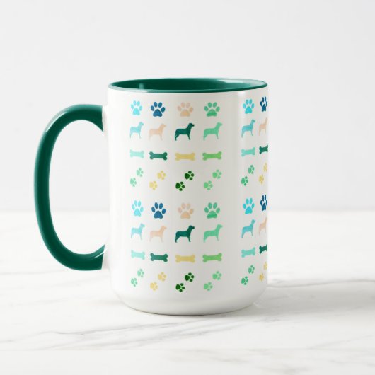 Honden, Paw Prints en Dog Botten Koffie Mok (Links)