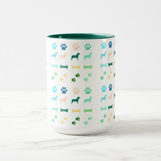 Honden, Paw Prints en Dog Botten Koffie Mok (Midden)