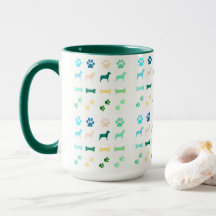 Honden, Paw Prints en Dog Botten Koffie Mok