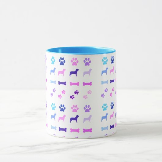 Honden, Paw Prints en Dog Botten Koffie Mok (Midden)