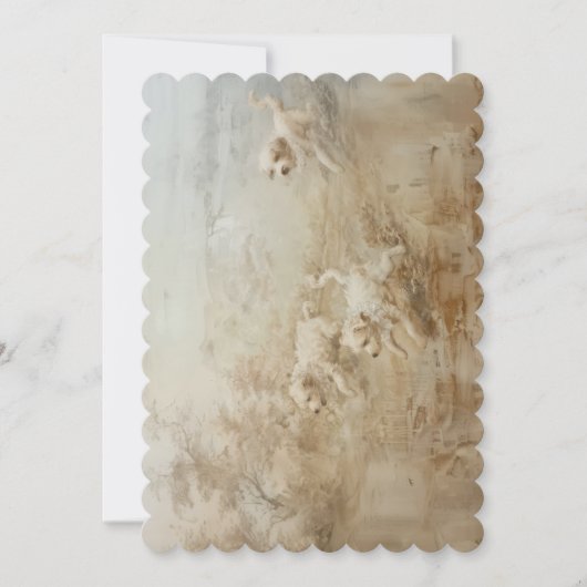 Honden - Platte uitnodiging formaat: 12,7 cm x 17, (Voorkant)
