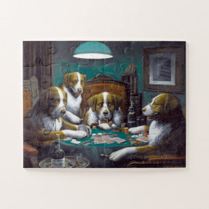 Honden Pokeren Cassius Marcellus Coolidge 1894 Legpuzzel