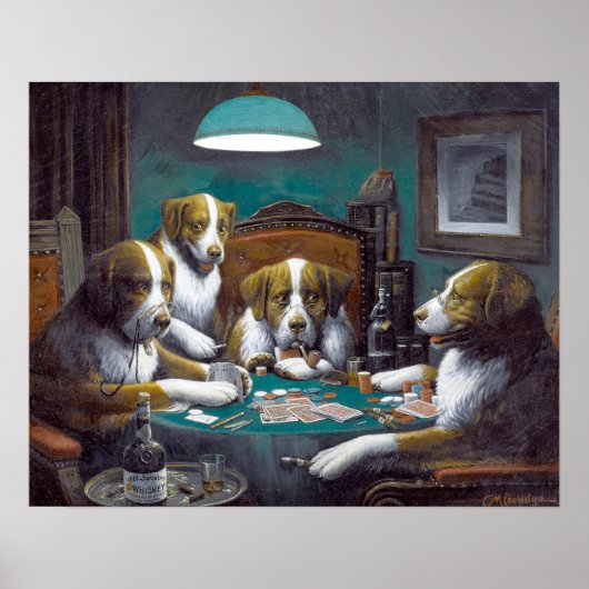 Honden Pokeren Cassius Marcellus Coolidge 1894 Poster (Voorkant)
