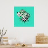 Honden Portret Groen Poster (Keuken)
