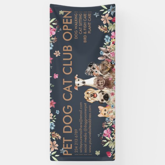 Honden Puppies met dekbedden Spandoek (Verticaal)